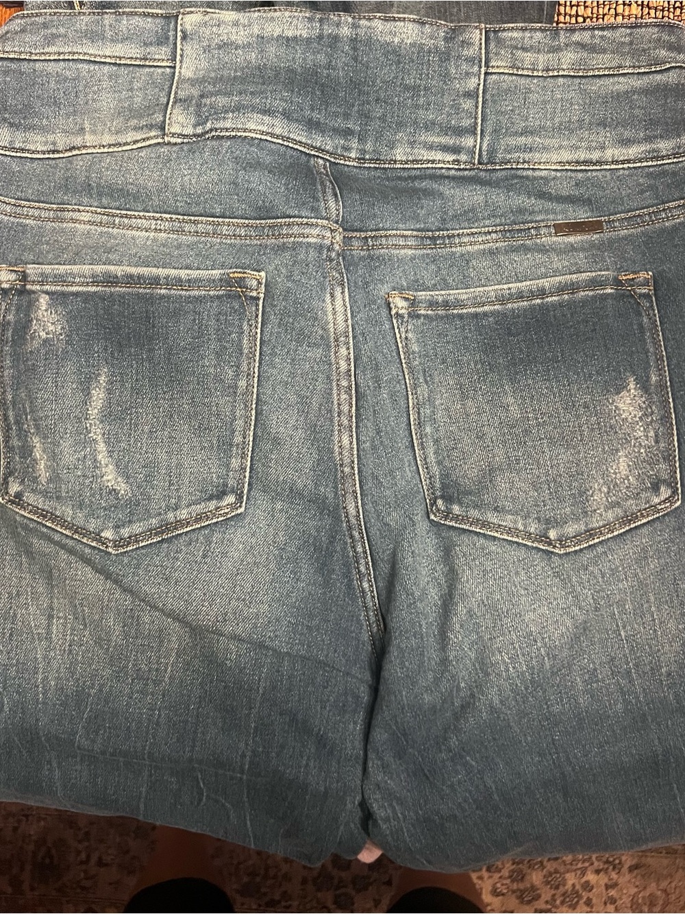 KanCan Dark Blue Distressed Cropped Jeans - Picture 6 of 8